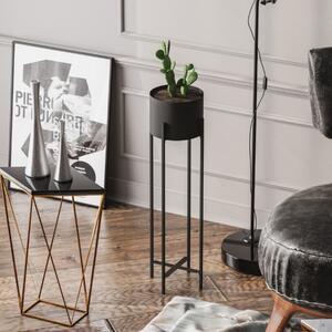 Tavolino portavaso interno moderno design nero Plant-2
