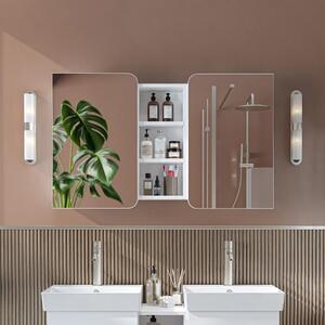 Specchio bagno contenitore 2 ante mensola 115xH60 bianco Mistral