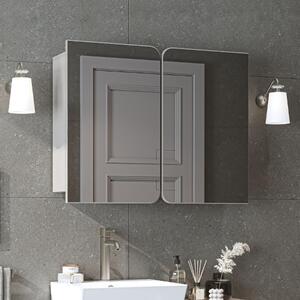 Specchio bagno contenitore 2 ante mensola 90xH60 tortora Levante
