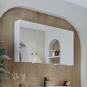 Specchio bagno contenitore 3 ante mensola 105xH60 bianco Lido