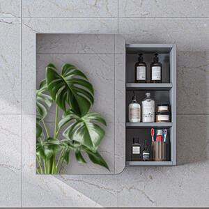 Specchio bagno contenitore 1 anta mensola 70xH60 grigio Mistral