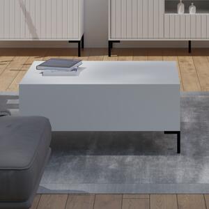 Tavolino salotto soggiorno moderno basso 105xH46 bianco Alvin