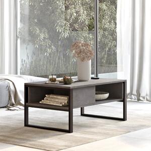 Tavolino soggiorno moderno design 100xH44 cm ossido nero Caius