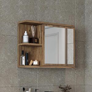 Specchio bagno contenitore 1 anta 60xH45 rovere Cascade