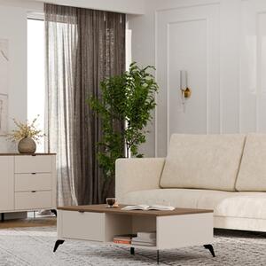 Tavolino salotto moderno con cassetto 110xH37 rovere beige Orlando