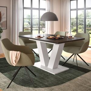 Tavolo allungabile moderno da pranzo 150/190 bianco antracite Magnolia