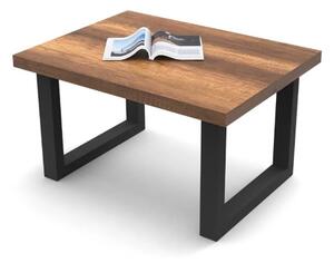 Tavolino ufficio attesa design legno 80xH43 cm rovere scuro Wonder