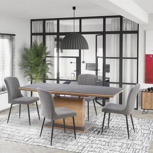 Tavolo allungabile 140/180 da pranzo moderno rovere naturale antracite Rory