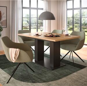 Tavolo allungabile moderno da pranzo 150/190 antracite rovere Eclea