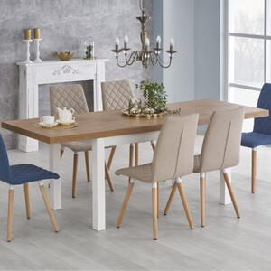 Tavolo allungabile moderno da pranzo 140/220 rovere bianco Aurora