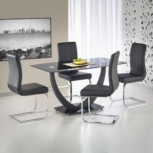 Tavolo 140x80 in vetro moderno industrial nero Saturn