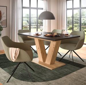 Tavolo allungabile moderno da pranzo 150/190 rovere antracite Magnolia
