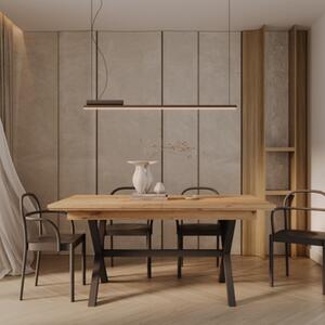 Tavolo allungabile da pranzo moderno gambe metallo 160/200 rovere nero Toscana