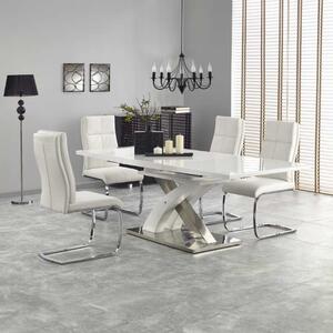 Tavolo allungabile con vetro 160/220 da pranzo moderno design bianco Paride
