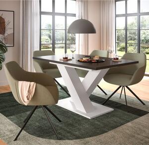 Tavolo allungabile moderno da pranzo 150/190 bianco antracite Freddie
