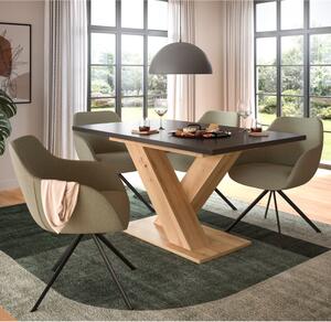 Tavolo allungabile moderno da pranzo 150/190 rovere antracite Freddie