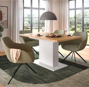 Tavolo allungabile moderno da pranzo 150/190 bianco rovere Opera