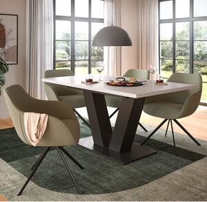 Tavolo allungabile moderno da pranzo 150/190 antracite bianco Magnolia