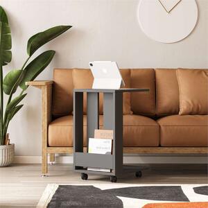 Tavolino soggiorno moderno ruote 37xH67 libreria antracite Star