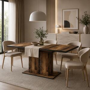 Tavolo allungabile moderno da pranzo 120/160 industrial rovere antico Hub