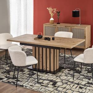Tavolo allungabile moderno 130/180 da pranzo rovere chiaro nero Ferdinand