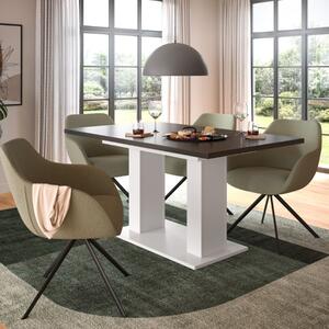 Tavolo allungabile moderno da pranzo 150/190 bianco antracite Eclea