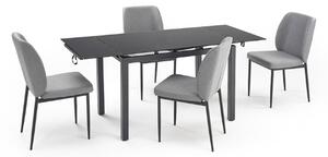 Tavolo allungabile da pranzo con 4 sedie moderno 110/170 rovere Jhon