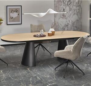 Tavolo allungabile moderno 180/240 da pranzo metallo nero rovere Village
