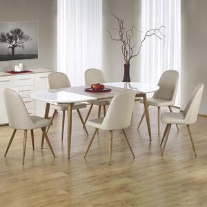 Tavolo allungabile 120/200 ovale bianco rovere miele Edison