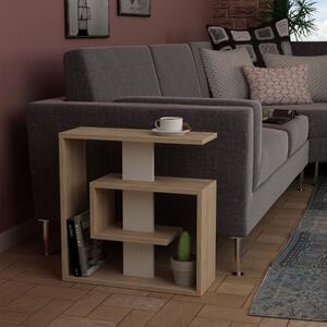 Tavolino soggiorno moderno servitore 55xH57 cm rovere bianco Ludo
