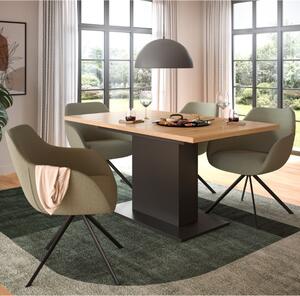 Tavolo allungabile moderno da pranzo 150/190 antracite rovere Opera