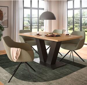 Tavolo allungabile moderno da pranzo 150/190 antracite rovere Magnolia