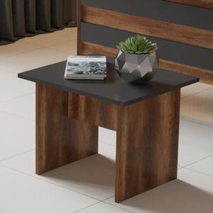 Tavolino ufficio attesa design legno 60xH46 cm rovere scuro antracite Task