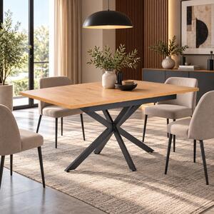 Tavolo allungabile 120/160 da pranzo moderno gambe metallo rovere nero Fulvio