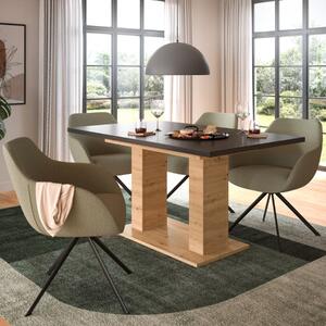 Tavolo allungabile moderno da pranzo 150/190 rovere antracite Eclea
