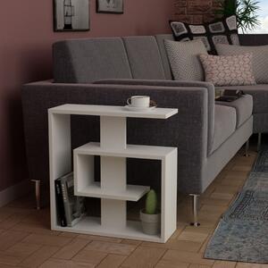 Tavolino soggiorno moderno servitore 55xH57 cm bianco Ludo