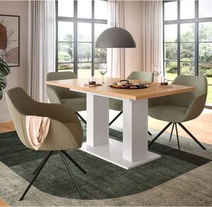 Tavolo allungabile moderno da pranzo 150/190 bianco rovere Eclea