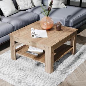 Tavolino soggiorno moderno salotto design quadrato 80 cm rovere Bosco