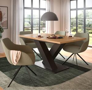 Tavolo allungabile moderno da pranzo 150/190 antracite rovere Freddie