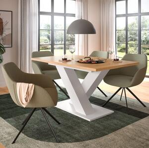 Tavolo allungabile moderno da pranzo 150/190 bianco rovere Freddie