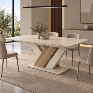 Tavolo allungabile 160/200 da pranzo moderno rovere crema Emily