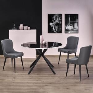 Tavolo 120x120 da pranzo rotondo moderno vetro nero Nice