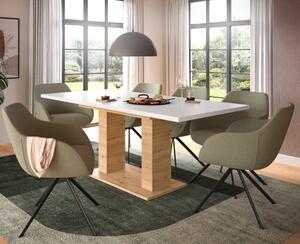 Tavolo allungabile moderno da pranzo 150/190 rovere bianco Eclea