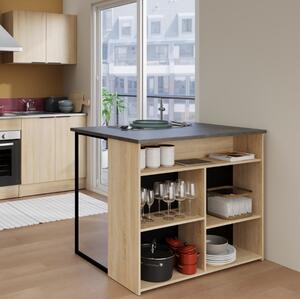 Tavolo bar bancone moderno 110x80 cucina isola rovere ossido Vinai