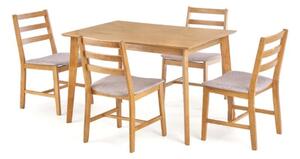 Tavolo da pranzo con 4 sedie moderno 120x80 rovere Kate