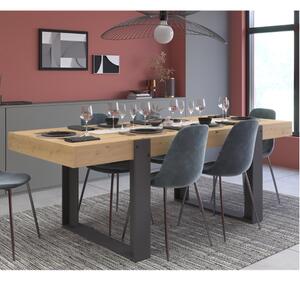 Tavolo moderno da pranzo L220 cm rovere gambe effetto metallo Tavi