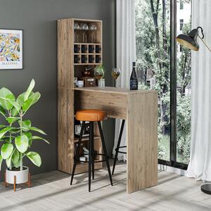 Tavolo moderno 120x180cm libreria penisola bar con ripiani rovere Pepe