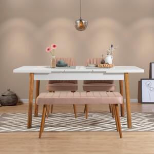 Tavolo moderno allungabile 120-153 cm rovere pino bianco Taormina