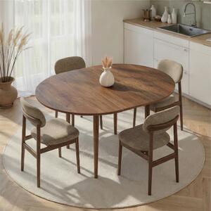 Tavolo allungabile moderno rotondo 100x100 cm noce Parma