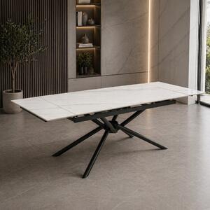 Tavolo allungabile moderno da pranzo 160/220 marmo bianco Nuvia